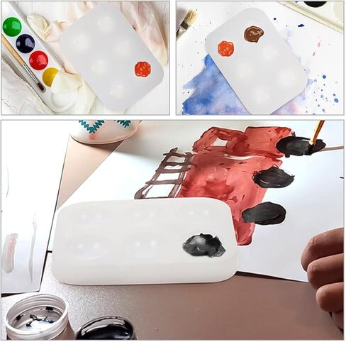 Osaladi 3pcs لوحة الطلاء السيليكون لوحة ألوان مائية علبة فارغة خلط صينية لعشاق DIY الحرفية in Kuwait