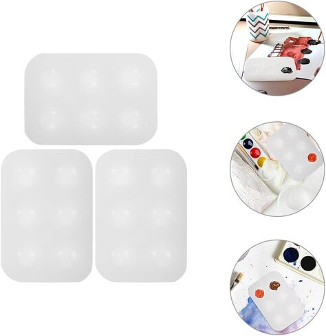 Osaladi 3pcs لوحة الطلاء السيليكون لوحة ألوان مائية علبة فارغة خلط صينية لعشاق DIY الحرفية in Kuwait