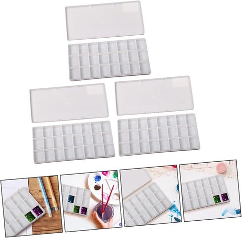 Homsfou 3pcs Box Box Watercolor Pigment Box لوحة خلط متين للفنان in Saudi Arabia