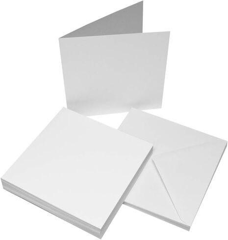 Craft UK 863 8 x 8 inch Card and Envelope pack of 25 - White,20.8 x 20.8 x 20.8 cm in Saudi Arabia