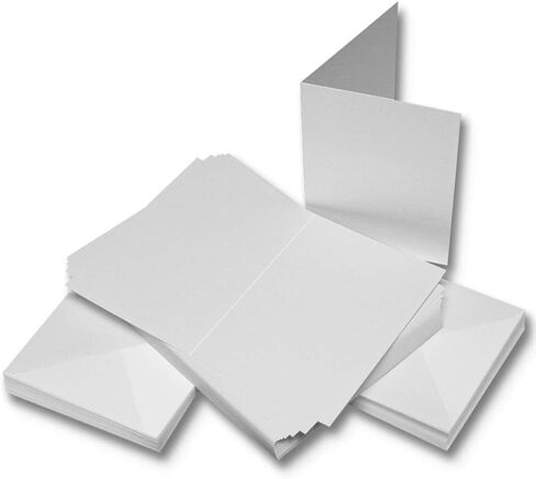 Craft UK 863 8 x 8 inch Card and Envelope pack of 25 - White,20.8 x 20.8 x 20.8 cm in Saudi Arabia