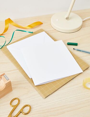Craft UK 863 8 x 8 inch Card and Envelope pack of 25 - White,20.8 x 20.8 x 20.8 cm in Saudi Arabia