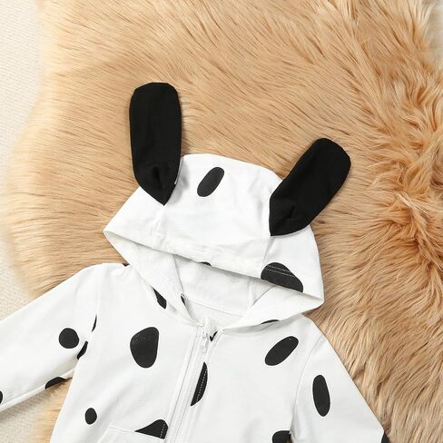 Merqwadd Toddler Baby Dalmatian Costume Zipper Hoodie Pant in Kuwait