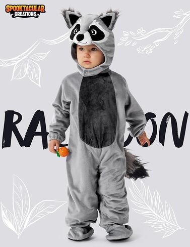 Spooktacular Creations Halloween Baby Raccoon Costume, Toddler Raccoon Costume for Infant Kids Unisex Halloween Cosplay in Saudi Arabia