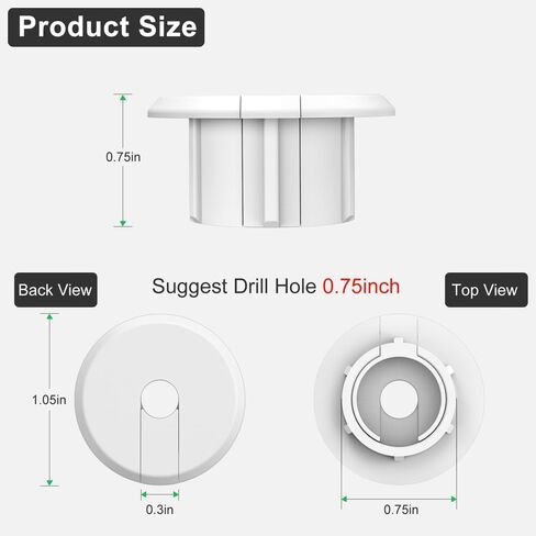 Furniture Wall Hole Bushing Cable Grommet for Starlink Ethernet Cable,Covering 3/4 inch Desk Holes,Universal Cable Management Wire Organizer Pass Through Holes Cover Kits,8 Pack (Black) in Saudi Arabia