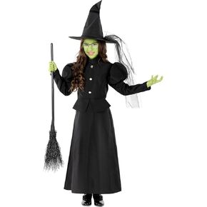 Morph Wicked Witch Assume for Girls ، فستان ساحرة للأطفال ، أزياء عيد الهالوين الشريرة للأطفال in Saudi Arabia