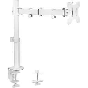 White Single Adjustable Monitor Desk Mount for 1 Computer Screen 38 Inch in Saudi Arabia
