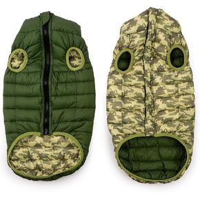 Winchester Pet Premium Reversible Dog Puffer Vest, Green, Small in Kuwait
