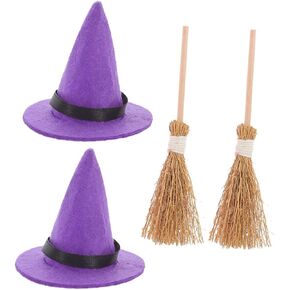 Halloween Witch Hat Mini Wizard Hat Miniature Witch Hat Dollhouse Broom Small Wizard Hat Witch Hat Cake in Saudi Arabia