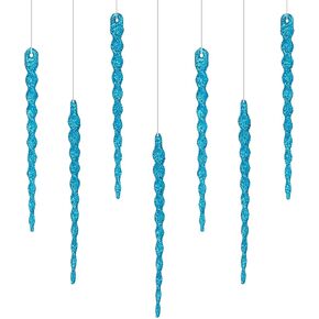 AMS Sparkling Glitter Plastic Icicle Ornaments 30 PCS Twisted Icicles Decoration Christmas Tree and Holiday Xmas Party Hanging (5.1'', Multi Color) in Kuwait