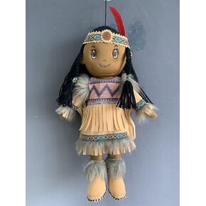 Kinnex Collections 14" Native American Indian Plush Rag Doll - DF14003 (Brown-Nizhoni) in Kuwait