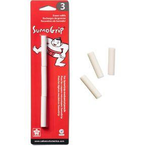 Sakura SumoGrip Mechanical Pencil Eraser Refill - Eraser Refills for 0.5 mm, 0.7 mm, and 0.9 mm Mechanical Pencils - 3 Eraser Refills in Kuwait