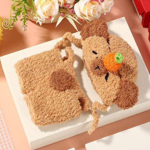17cm Doll Clothes Set, Handmade Capybara Outfit for Dolls Include Pants Hat Cartoon Designer Accessories for 15cm & 17cm Toy Figure Decoration (Khaki) in Saudi Arabia
