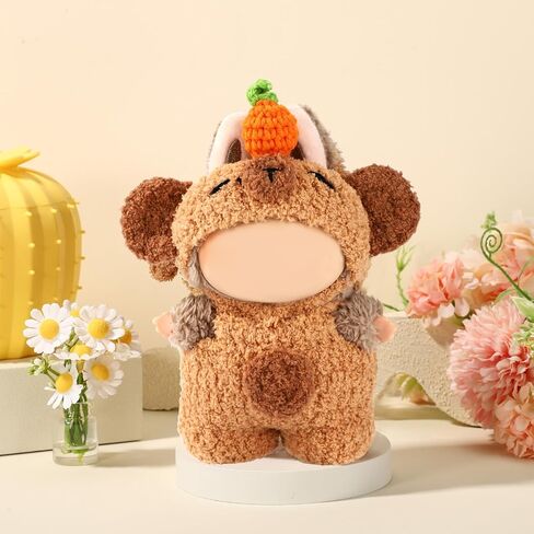 17cm Doll Clothes Set, Handmade Capybara Outfit for Dolls Include Pants Hat Cartoon Designer Accessories for 15cm & 17cm Toy Figure Decoration (Khaki) in Saudi Arabia