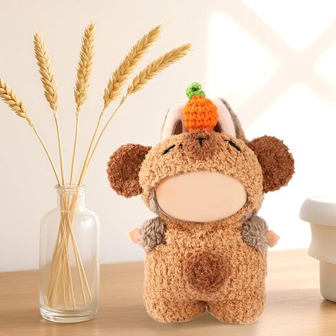 17cm Doll Clothes Set, Handmade Capybara Outfit for Dolls Include Pants Hat Cartoon Designer Accessories for 15cm & 17cm Toy Figure Decoration (Khaki) in Saudi Arabia