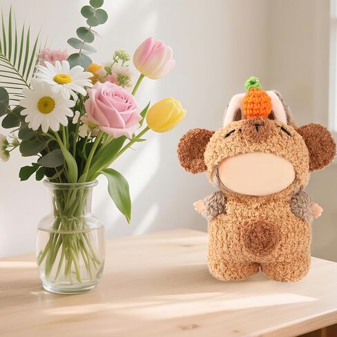 17cm Doll Clothes Set, Handmade Capybara Outfit for Dolls Include Pants Hat Cartoon Designer Accessories for 15cm & 17cm Toy Figure Decoration (Khaki) in Saudi Arabia