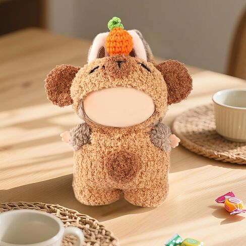 17cm Doll Clothes Set, Handmade Capybara Outfit for Dolls Include Pants Hat Cartoon Designer Accessories for 15cm & 17cm Toy Figure Decoration (Khaki) in Saudi Arabia