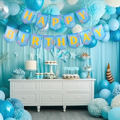 Yellow Cartoon Birthday Party Decorations Sponge Pre Strung Cartoon Banner Sign Yellow and Blue Happy Birthday Banner Seabed Flower for Seaside Sponge Fans Party Decor Photo Backdrop Supplies in Saudi Arabia