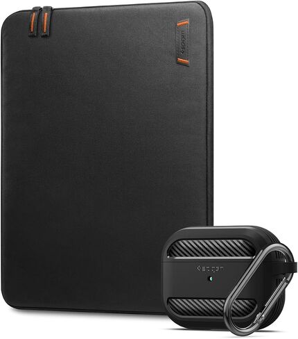 Spigen Basic 16" Laptop Pouch Basic 16" Laptop Pouch Black & Airpods Pro Rugged Armor in Saudi Arabia