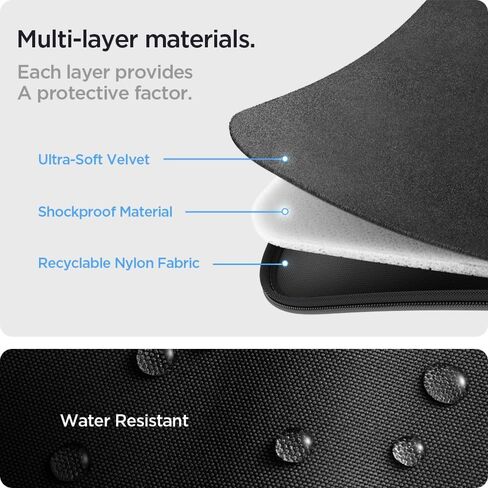 Spigen Basic 16" Laptop Pouch Basic 16" Laptop Pouch Black & Airpods Pro Rugged Armor in Saudi Arabia