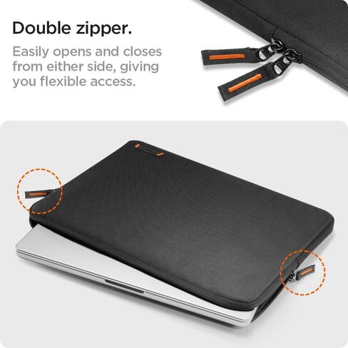Spigen Basic 16" Laptop Pouch Basic 16" Laptop Pouch Black & Airpods Pro Rugged Armor in Saudi Arabia