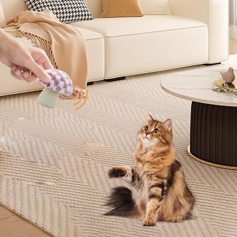 Catnip Toys for Cats, Cute Plush Mushroom Shape Cat Toys for Indoor Cats Adult, Built-in Sound Stone Cat Chew Toy for Teeth Cleaning Interactive Boredom Relief (Green) in Kuwait