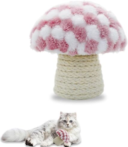 Catnip Toys for Cats, Cute Plush Mushroom Shape Cat Toys for Indoor Cats Adult, Built-in Sound Stone Cat Chew Toy for Teeth Cleaning Interactive Boredom Relief (Green) in Kuwait