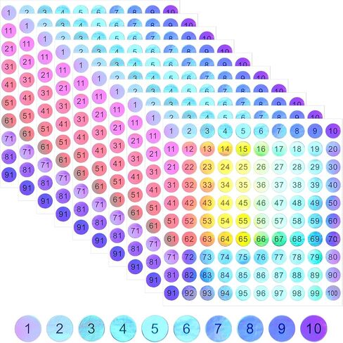 10 PCS 0.4 "ملصقات الأرقام 1-100 ملصقات رقم مضاد للماء ملصقات أرقام مستديرة ملصقات أرقام صغيرة ذاتية in Kuwait