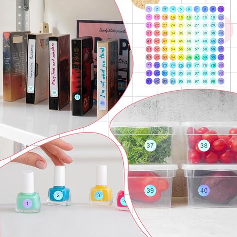 10 PCS 0.4 "ملصقات الأرقام 1-100 ملصقات رقم مضاد للماء ملصقات أرقام مستديرة ملصقات أرقام صغيرة ذاتية in Kuwait