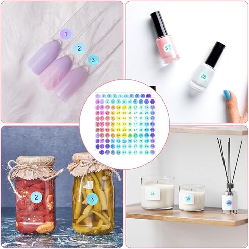 10 PCS 0.4 "ملصقات الأرقام 1-100 ملصقات رقم مضاد للماء ملصقات أرقام مستديرة ملصقات أرقام صغيرة ذاتية in Kuwait