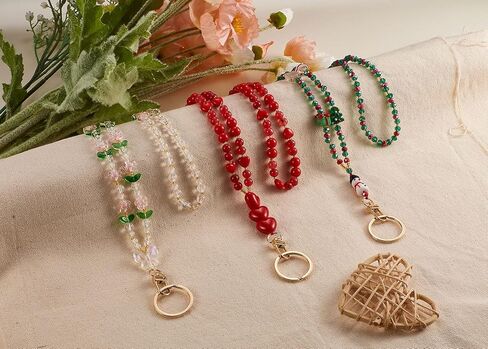 Beaded Teacher Lanyards for ID Badges Keys Colorful Flower Retractable Lanyards for Women Cruise Ship Cards Nurse in Kuwait