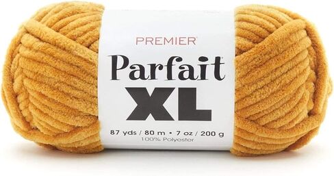 Premier Yarns Parfait XL, Ideal for Crocheting and Knitting, Jumbo Weight, Made of 100% Polyester, Goldenrod in Saudi Arabia