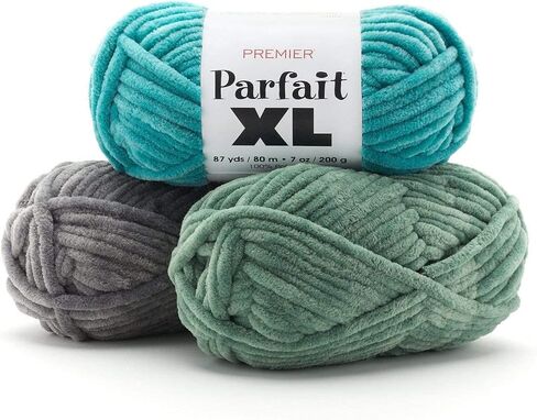 Premier Yarns Parfait XL, Ideal for Crocheting and Knitting, Jumbo Weight, Made of 100% Polyester, Goldenrod in Saudi Arabia