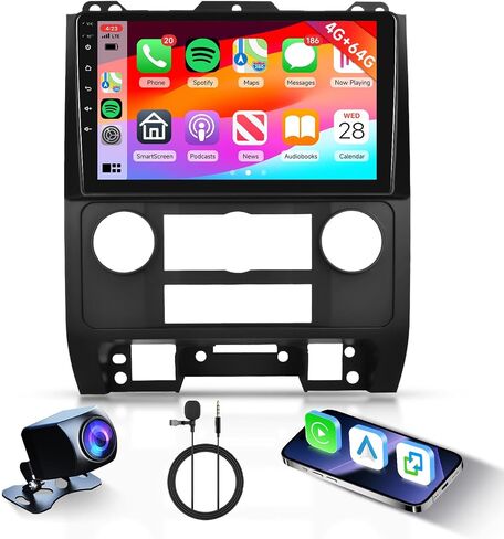 [6G+128G] 8-Core Car Radio for Ford Escape Kuga 2007-2012/ Mazda Tribute Android Car Stereo with Bluetooth, Hodozzy 9 Inch Touch Screen Radio with Wireless Carplay Android Auto,WiFi, FM RDS Camera in Saudi Arabia