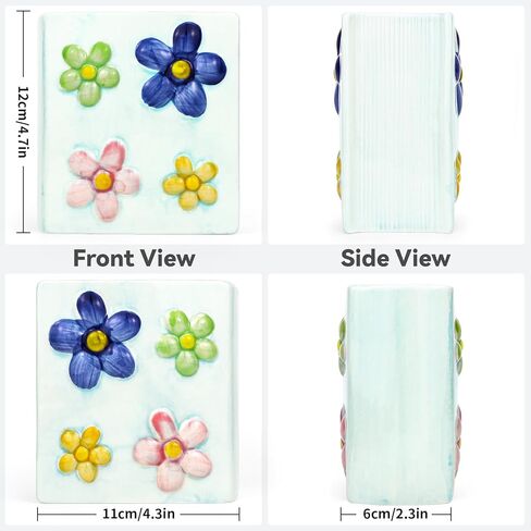 Book Vase Flower Pencil Cup Pen Holder For Office Desk Decorative Books Pink Flower Vase Cute Toothbrush Holders Home Decor Teacher Book Gifts for Women Small Makeup Brushes Holder in Kuwait