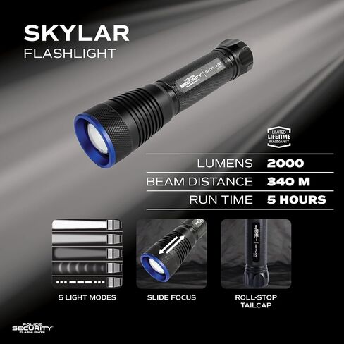 Police Security Skylar LED Flashlight - 3300 Lumen in Kuwait