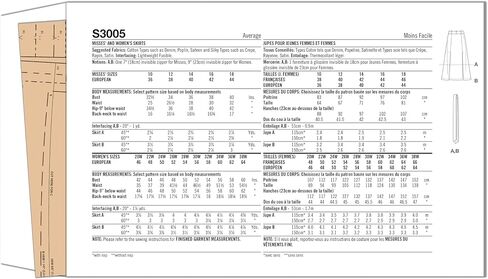 Simplicity SS3005W2 Women's Knee or Calf Length Skirts Sewing Pattern Packet, Design Code S3005, Sizes 20W-22W-24W-26W-28W, Multicolor in Saudi Arabia