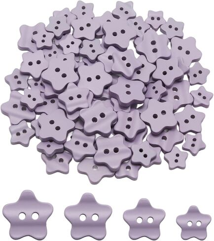 80 PCS Beige Star Buttons مختلطة أحجام أزرار الراتنج مع ثقب 2 لخياطة الحرفية DIY ، 11.5-17.5 ملم in Kuwait