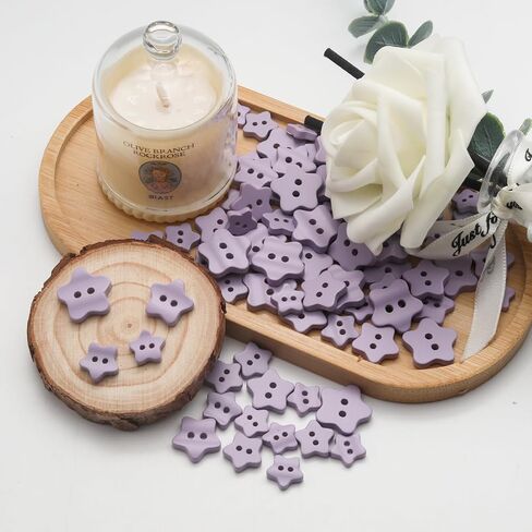 80 PCS Beige Star Buttons مختلطة أحجام أزرار الراتنج مع ثقب 2 لخياطة الحرفية DIY ، 11.5-17.5 ملم in Kuwait