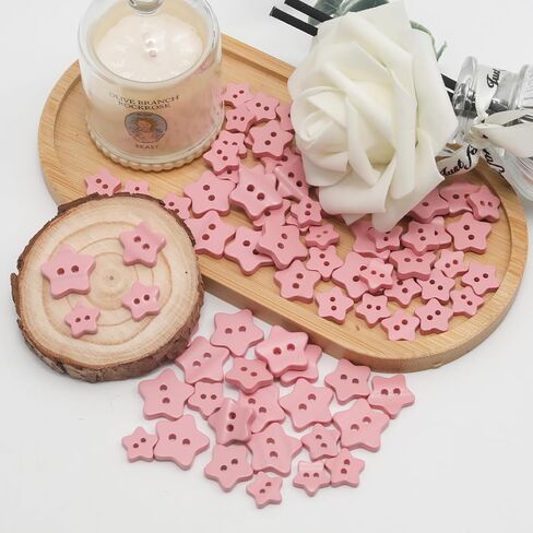 80 PCS Beige Star Buttons مختلطة أحجام أزرار الراتنج مع ثقب 2 لخياطة الحرفية DIY ، 11.5-17.5 ملم in Kuwait