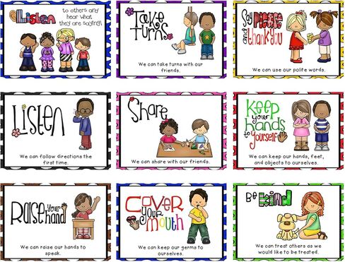 Richardy 9 PCS A4 Size Rules Rules Posters Decorations Behavior Schools Schools Pelebs Heabits Heabits Malle in Kuwait