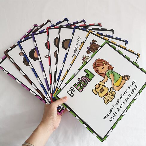 Richardy 9 PCS A4 Size Rules Rules Posters Decorations Behavior Schools Schools Pelebs Heabits Heabits Malle in Kuwait