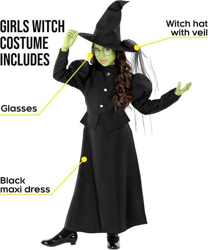Morph Wicked Witch Costume For Girls, Kids Witch Dress, Wicked Halloween Costumes For Kids in Saudi Arabia