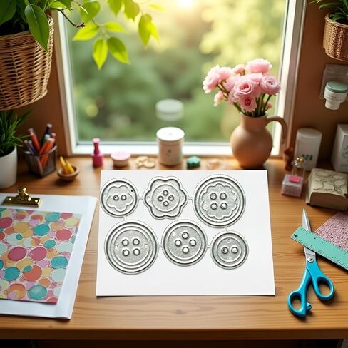 Button Mould Cutting Dies, for DIY Scrapbooking Photo Album Decorative Embossing Paper Dies for Card Making Templated in Saudi Arabia