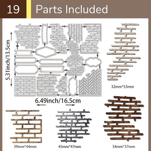 UNICRAFTALE Brick Wall Metal Cutting Dies Reusable Retro Label Theme Embossing Cut Stencils Background Stencils Dies for Card Making DIY Crafts Scrapbooking Decoration in Saudi Arabia