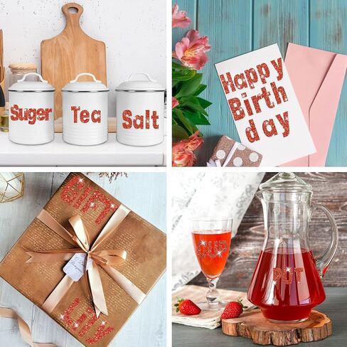1215 Pcs 15 Sheets Letter Stickers Glitter Alphabet Stickers Small Self Adhesive Number Vinyl Stick on Letters Number Sticker for Scrapbooking Cup Water Bottles Crafts Sign Mailbox (Red,2 Inch) in Kuwait
