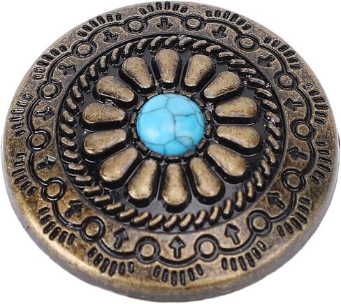 Srliya 5 Sets Blue Turquoise Flower Rivet, Decorative Alloy Screw Back Button for Belts, Bags, Crafts, with Exquisite Flower Pattern, Erosion, Suitable for Leather, Paper, Fabric in Saudi Arabia