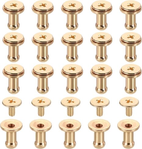 uxcell 20 Pcs Brass Ball Head Stud Screw, 7mm/0.28" Nipple Rivet Button Strap Stopper for DIY Leather Craft, Gold Tone in Saudi Arabia