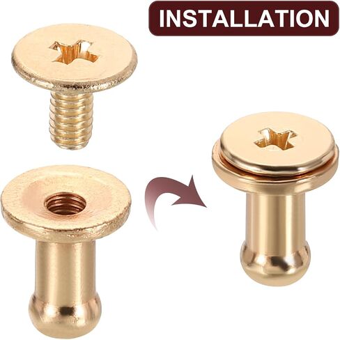 uxcell 20 Pcs Brass Ball Head Stud Screw, 7mm/0.28" Nipple Rivet Button Strap Stopper for DIY Leather Craft, Gold Tone in Saudi Arabia