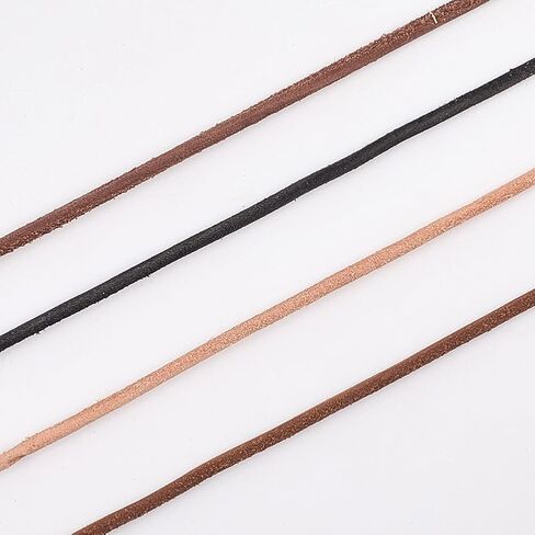 GORGECRAFT 5m x 3mm Cowhide Leather Cord Round Genuine Leather Rope Saddle Brown Natural Yak Hide Strings for Bracelet Necklace Jewelry Making Baseball Gloves Shoe Lace DIY Crafts Accessories in Saudi Arabia